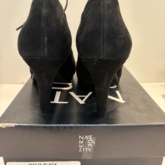 Naturalizer Macie Black Lace-Up Heels Women’s Size 9M Suede-Like Pumps - Picture 3 of 8